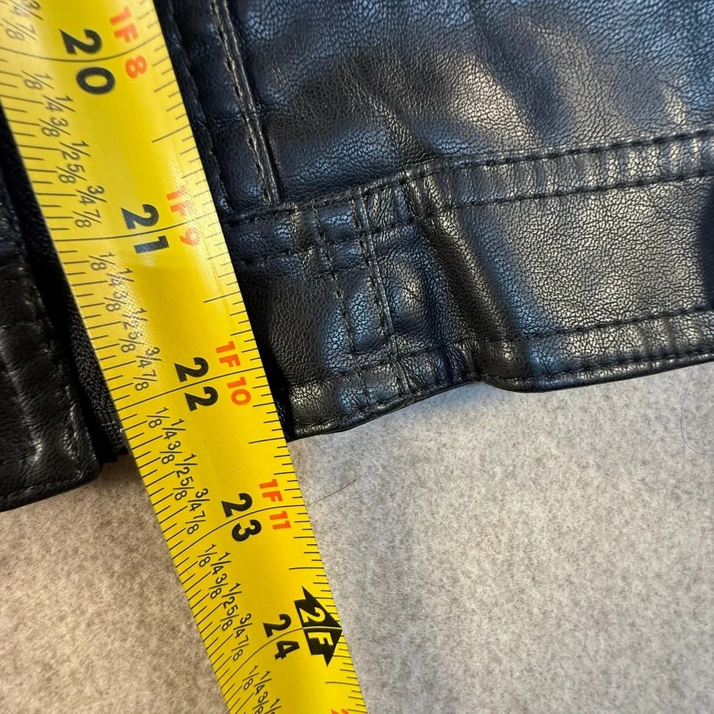 LJYH Boys Black Faux Leather Moto Jacket Cafe Racer Size 11-12 Years 150cm
